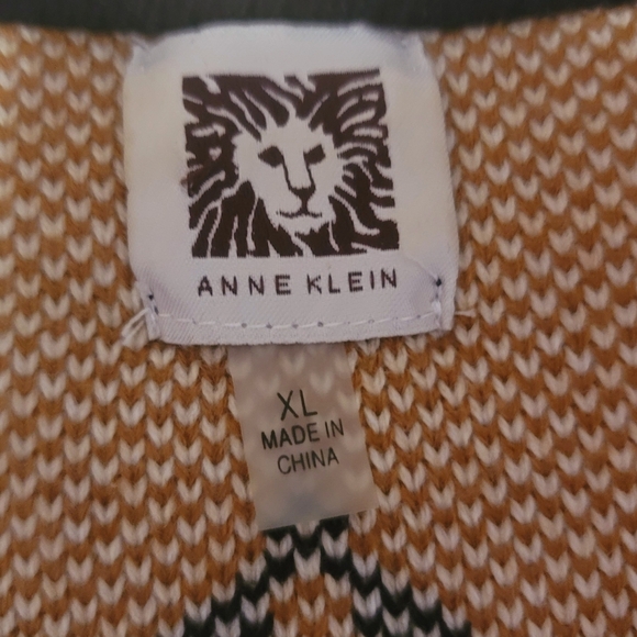 Anne Klein Bright Serpia Zip Front 3/4 Sleeve Sweater - Picture 8 of 10